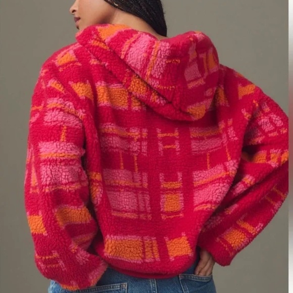 Anthropologie Porridge Quinn Sherpa Fleece Hoodie Size Small - Picture 3 of 10